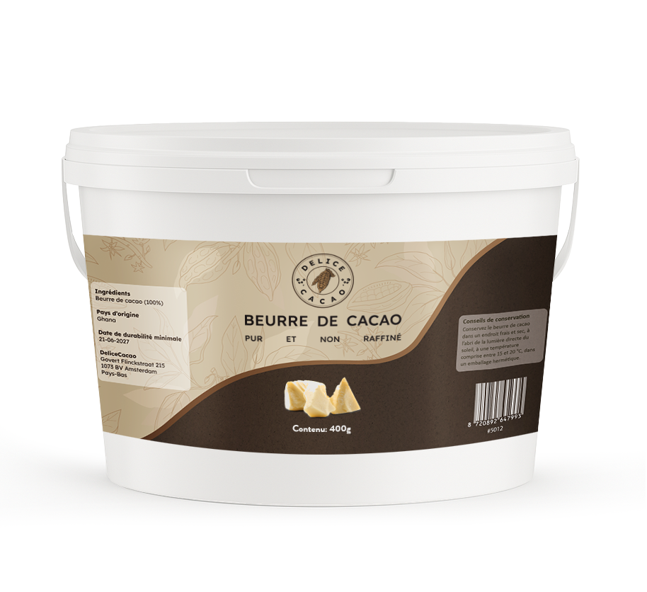 Beurre de Cacao 100 % Pur (Non Raffiné)