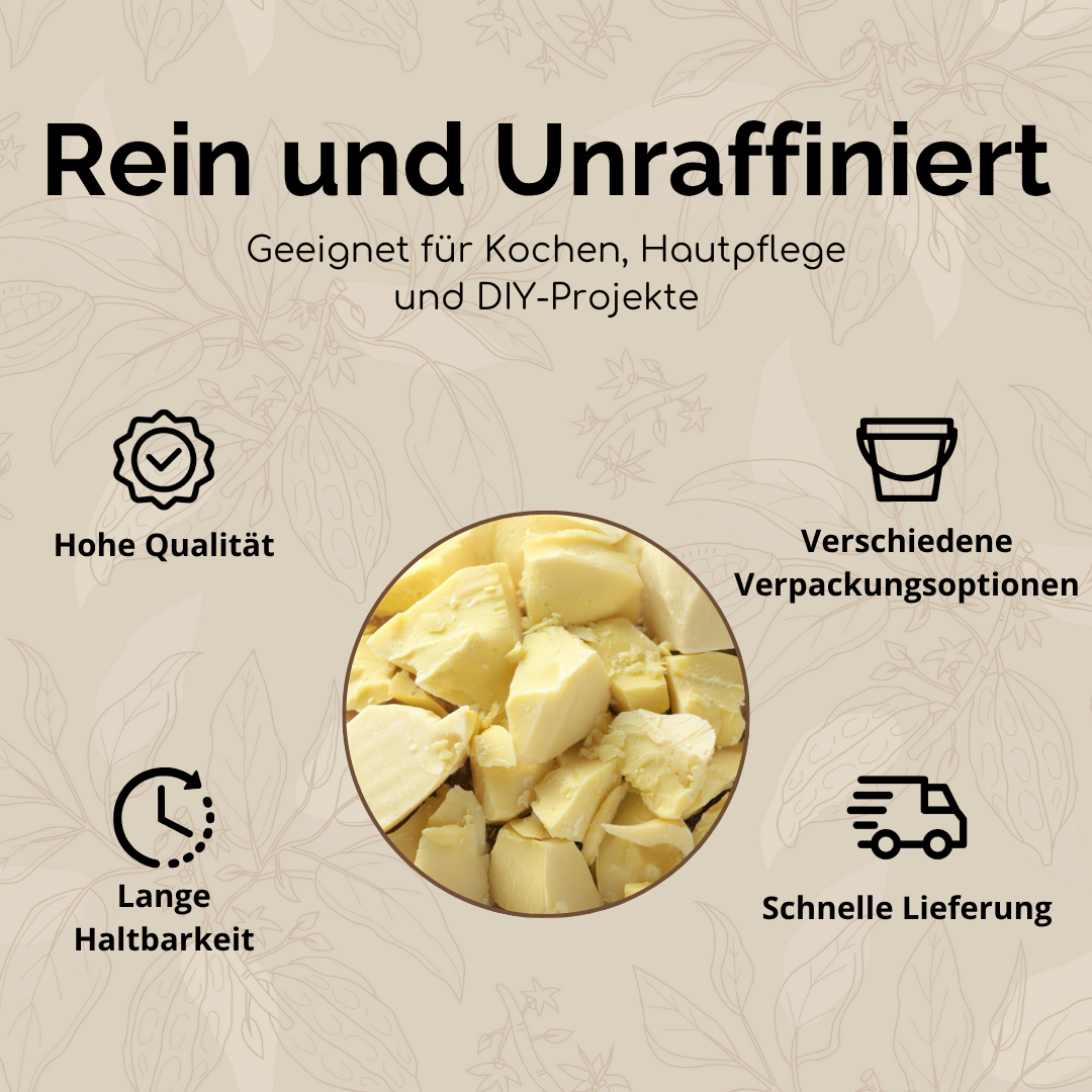 100 % Reine Kakaobutter (Unraffiniert)